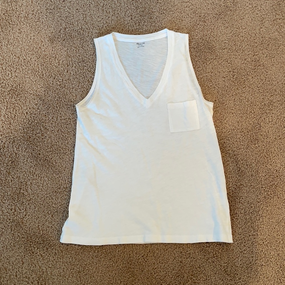 Madewell Whisper Cotton V-Neck Pocket Tank